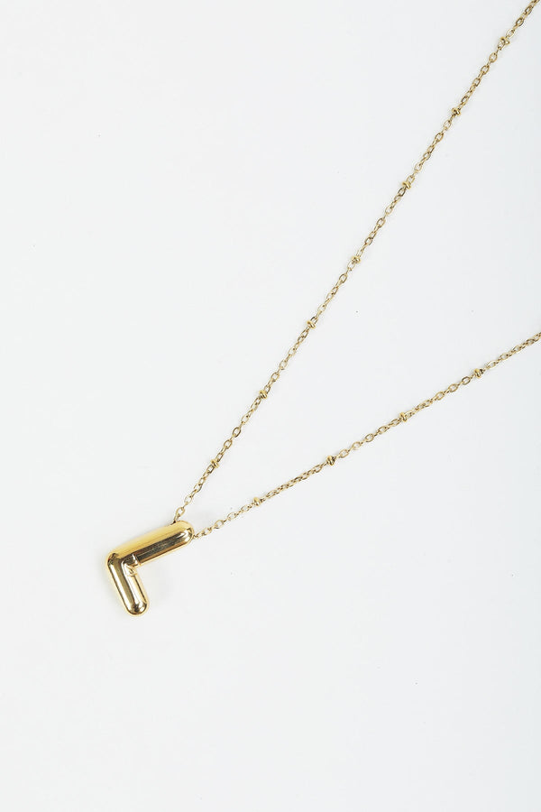 carraig donn Bubble "L" Gold Initial Necklace