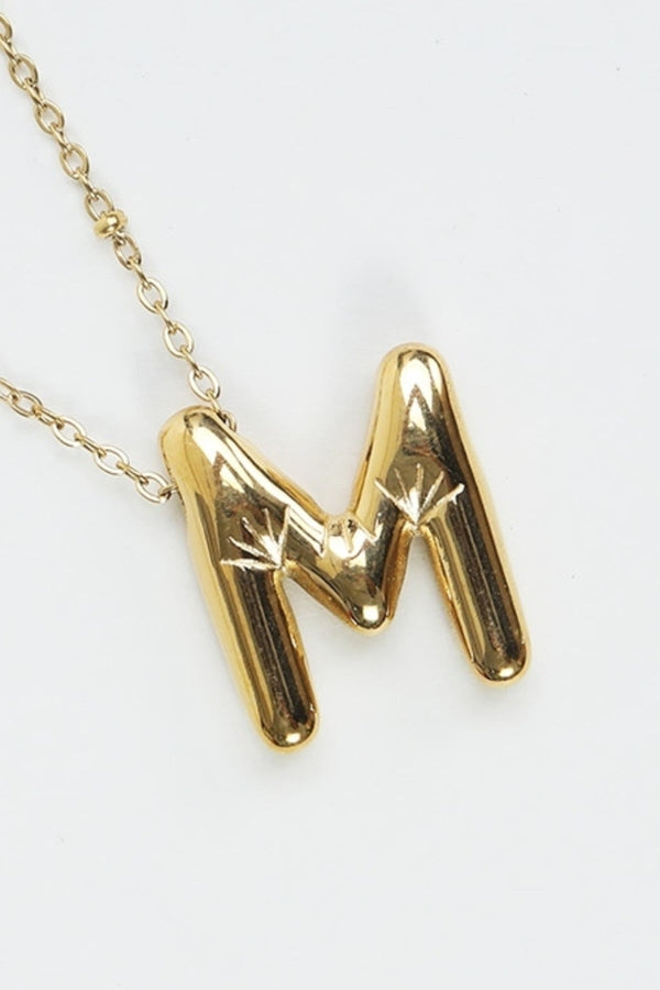 Carraig Donn Bubble "M" Gold Initial Necklace