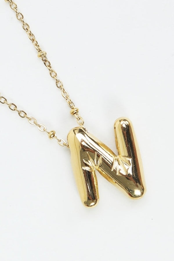 Carraig Donn Bubble "N" Gold Initial Necklace