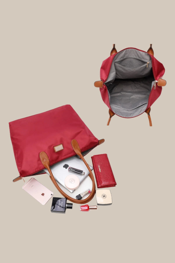 Carraig Donn Burgundy Nylon Tote Bag