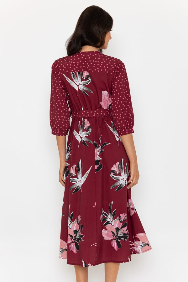 Carraig Donn Burgundy Print Jacqueline Midi Dress