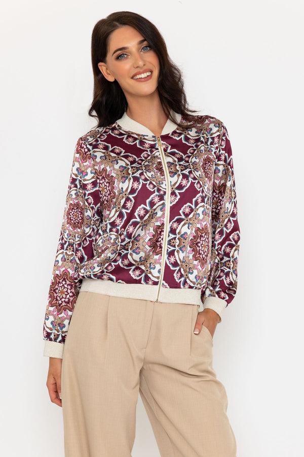 Carraig Donn Burgundy Printed Bomber Jacket