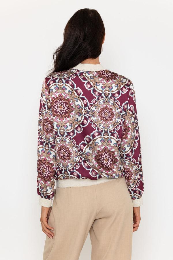 Carraig Donn Burgundy Printed Bomber Jacket