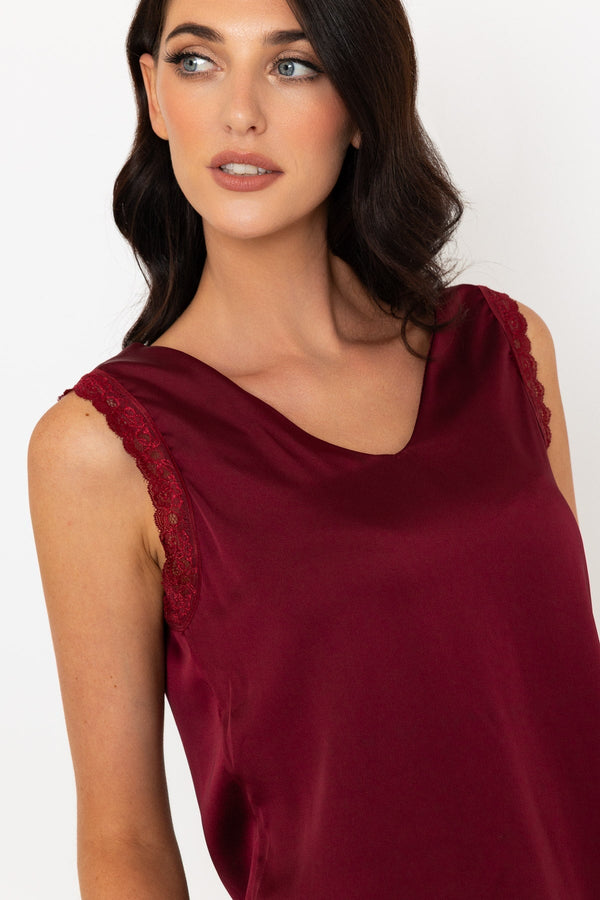 Carraig Donn Burgundy Sateen Sleeveless Cami Top