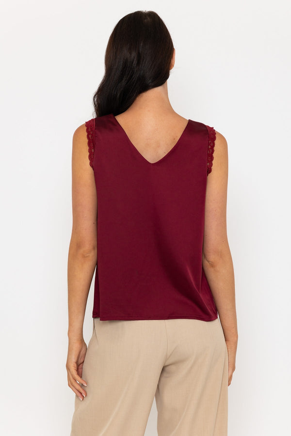 Carraig Donn Burgundy Sateen Sleeveless Cami Top