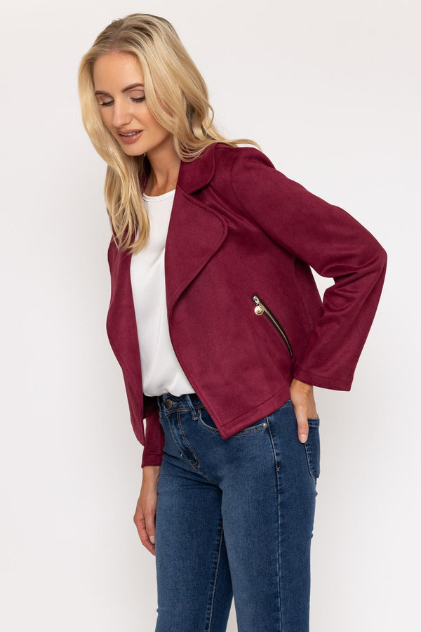 Carraig Donn Burgundy Suede Jacket Cover Up