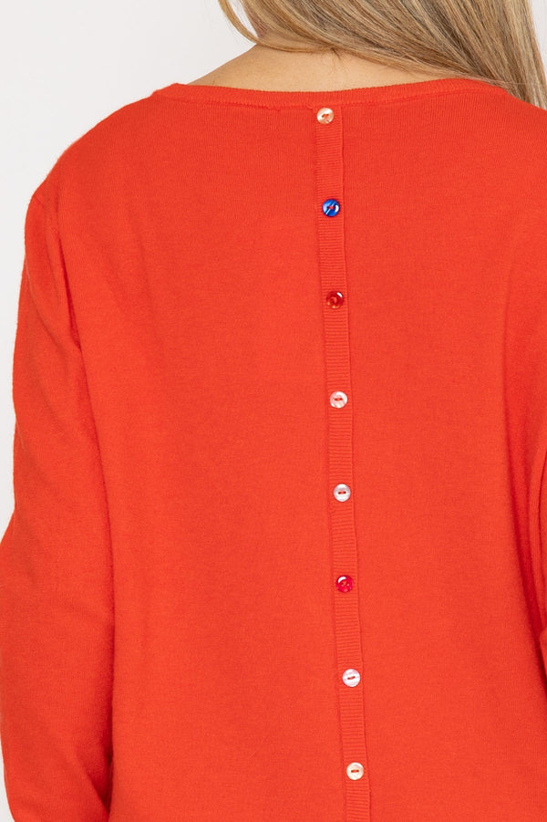 Carraig Donn Button Detail Knit In Orange