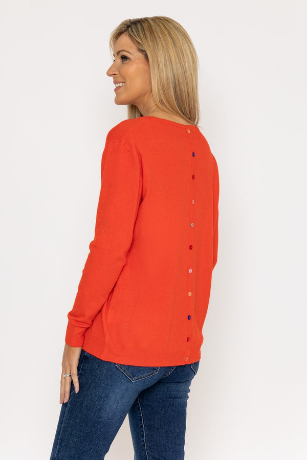 Carraig Donn Button Detail Knit In Orange