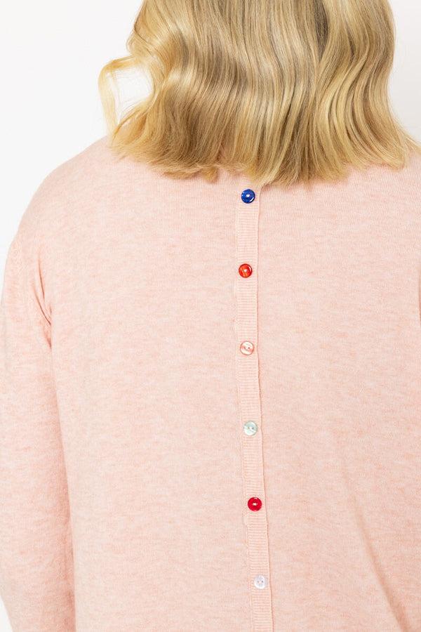 Carraig Donn Button Detail Knit In Pink