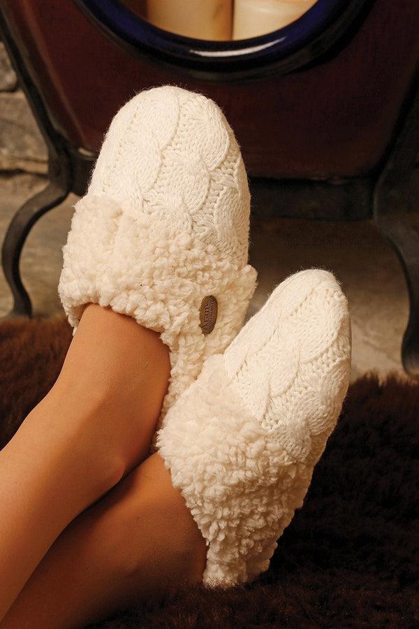 carraig donn Cable Knit Slippers