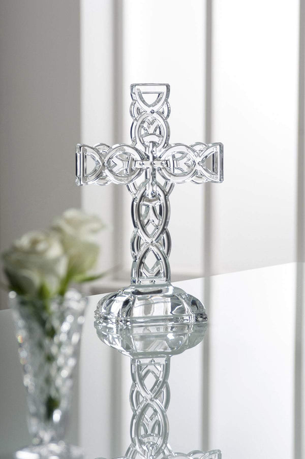 carraig donn Celtic Design Glass Cross