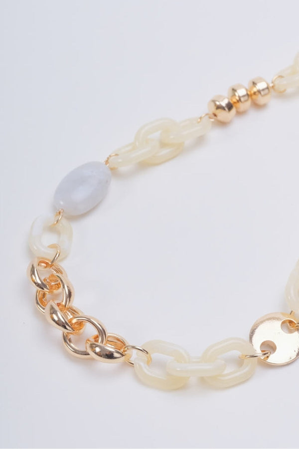 Carraig Donn Chain Link & Beaded Gold Necklace