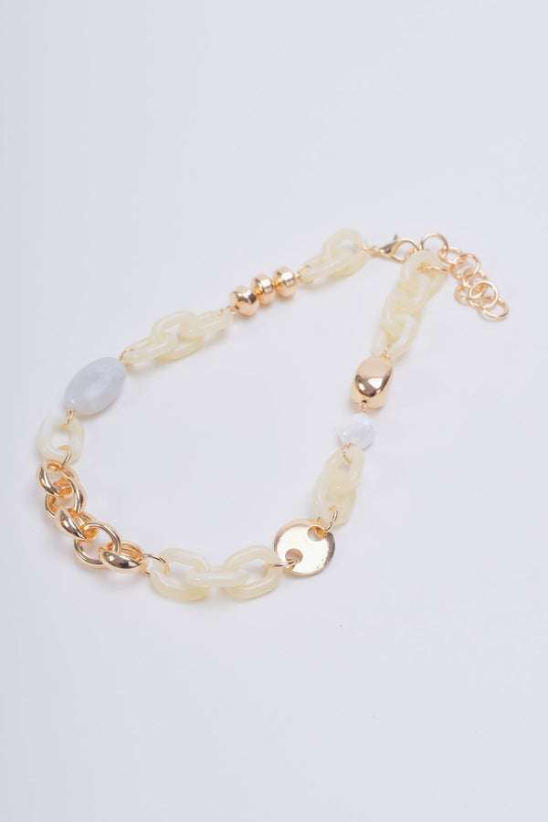 carraig donn Chain Link & Beaded Gold Necklace