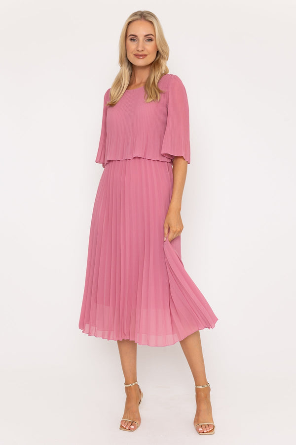 carraig donn Chloe Short Sleeve Midi Dress in Pink