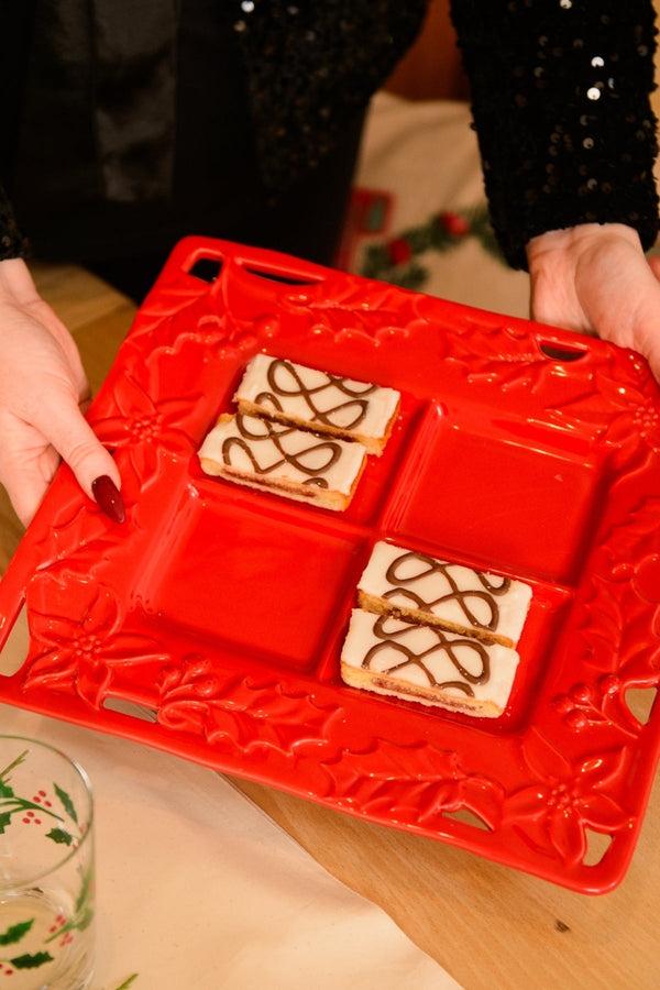 Carraig Donn Christmas Holly Squared Platter