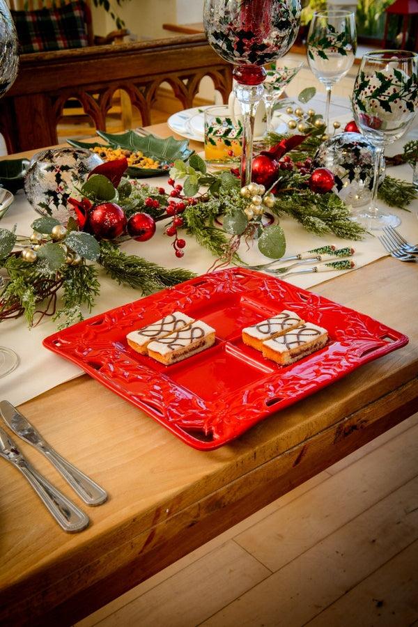 Carraig Donn Christmas Holly Squared Platter
