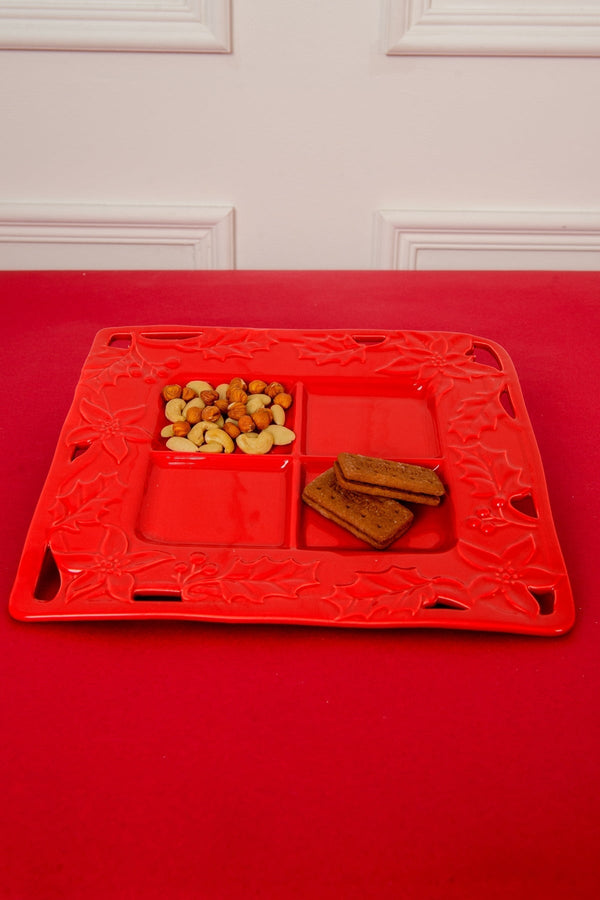 carraig donn Christmas Holly Squared Platter