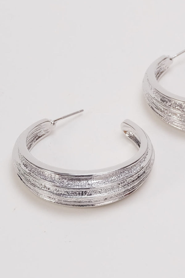 Carraig Donn Chunky Silver Hoop Earrings