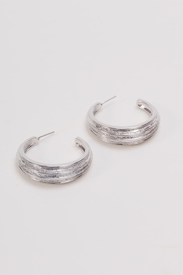 carraig donn Chunky Silver Hoop Earrings