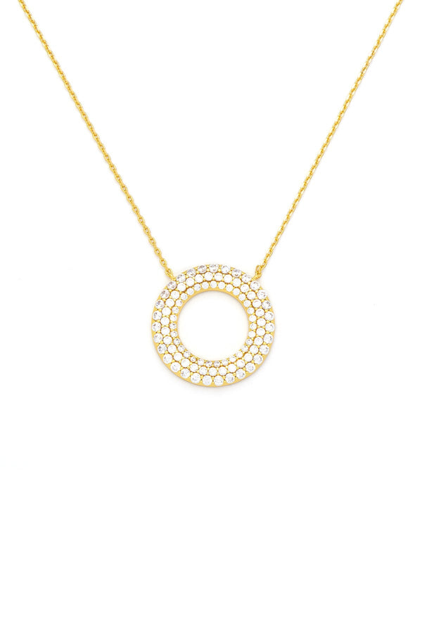 Carraig Donn Circle Drop Gold Necklace