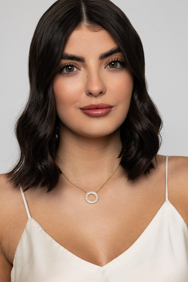 carraig donn Circle Drop Gold Necklace