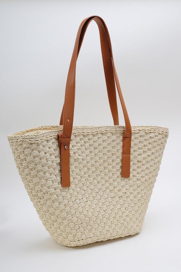 Carraig Donn Classic Large Raffia Bag In Cream