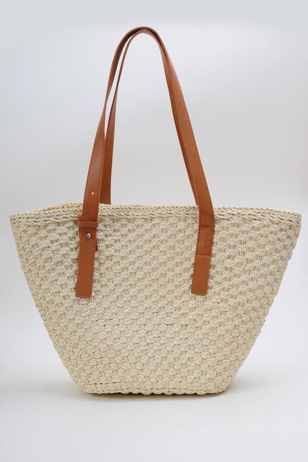 Carraig Donn Classic Large Raffia Bag In Cream