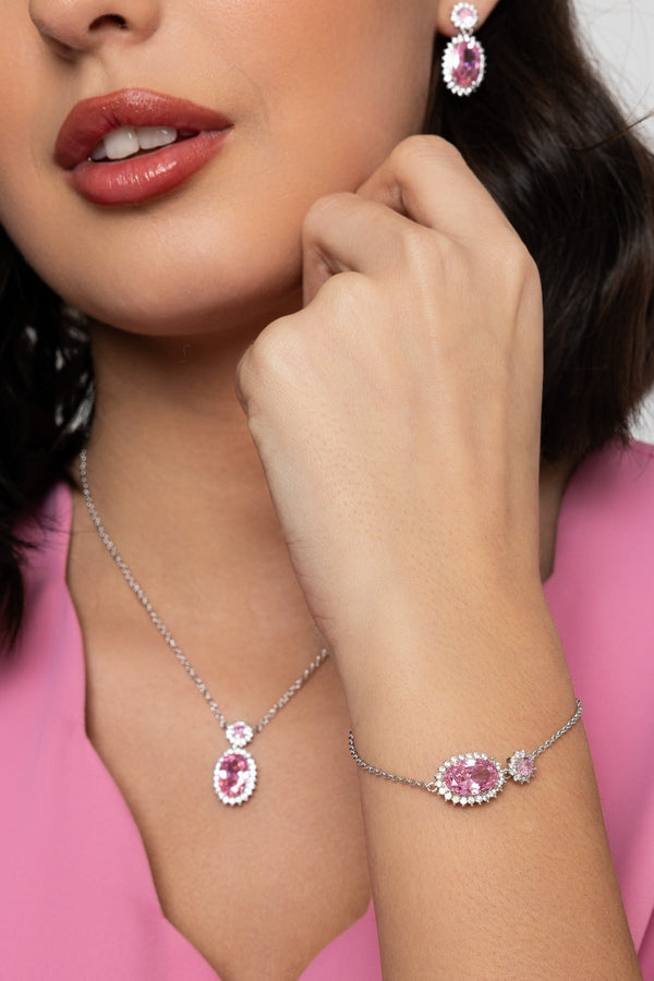 carraig donn Classic Oval Drop Rose Pink Bracelet