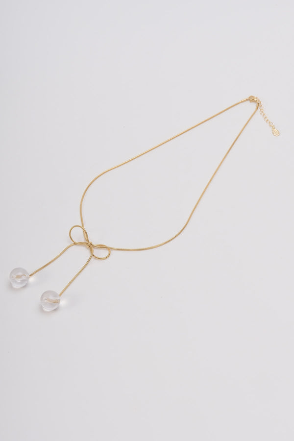 carraig donn Clear Cherry Bow Necklace