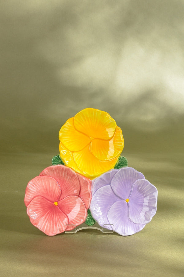 Carraig Donn Colourful Pansy Shaped Triple Dish
