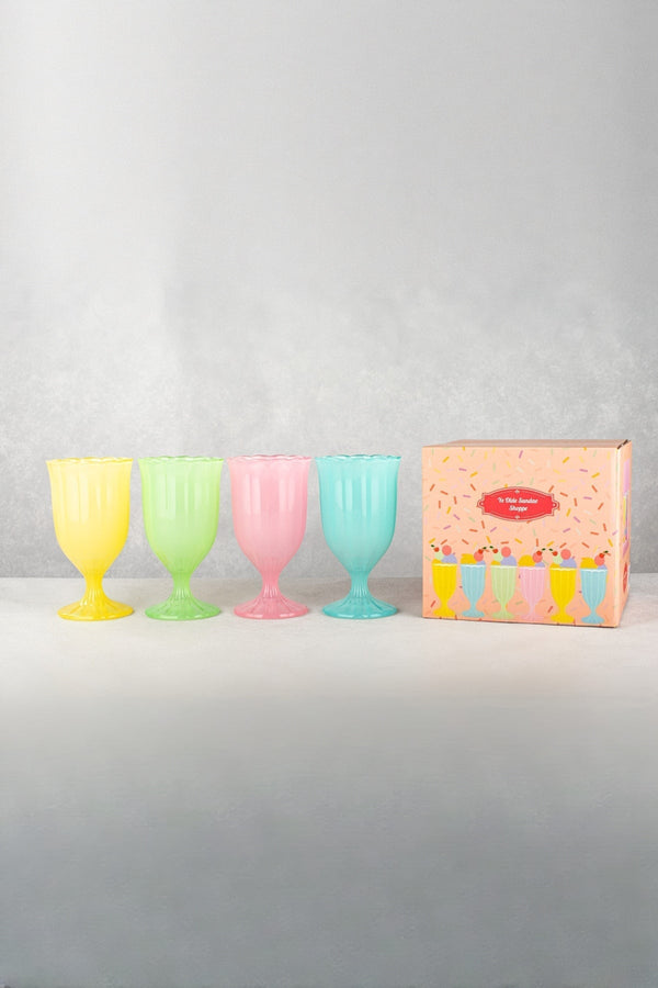 carraig donn Colourful Tall Sundae Glass Set Of 4
