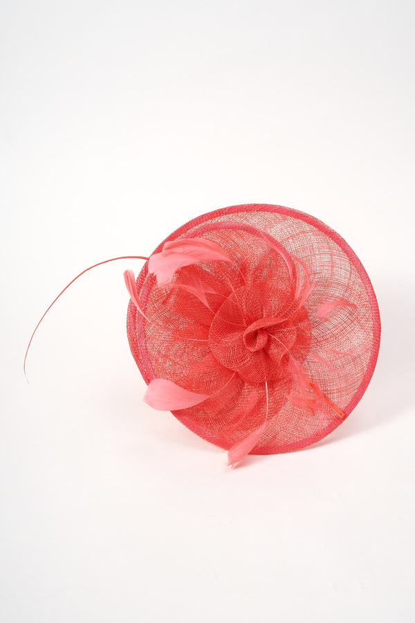 Carraig Donn Coral Disc Feather Fascinator