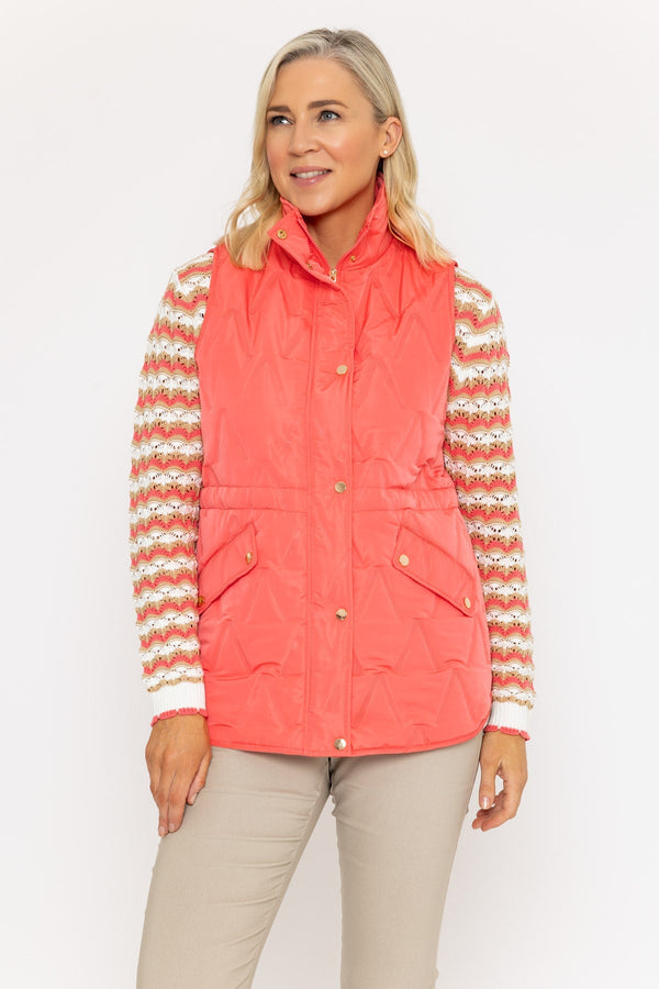 carraig donn Coral Embossed Quilt Gilet