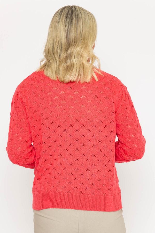 Carraig Donn Coral Pointelle Knitted Jumper