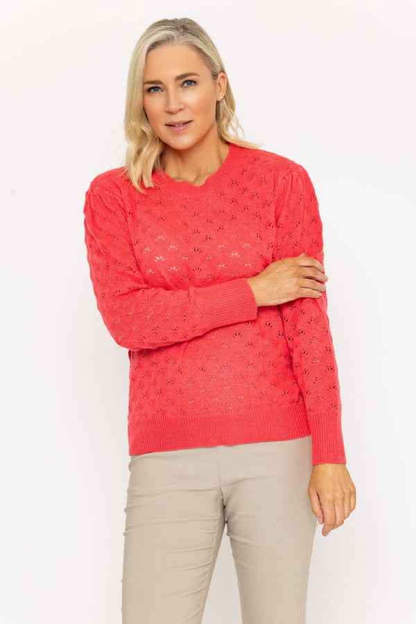 carraig donn Coral Pointelle Knitted Jumper