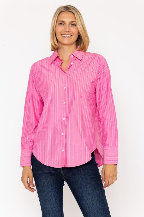 carraig donn Cotton Blend Pink Striped Shirt
