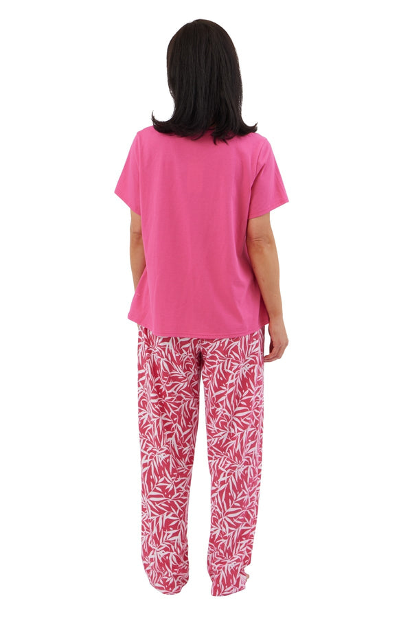 Carraig Donn Cotton Rich Pyjama Set In Pink