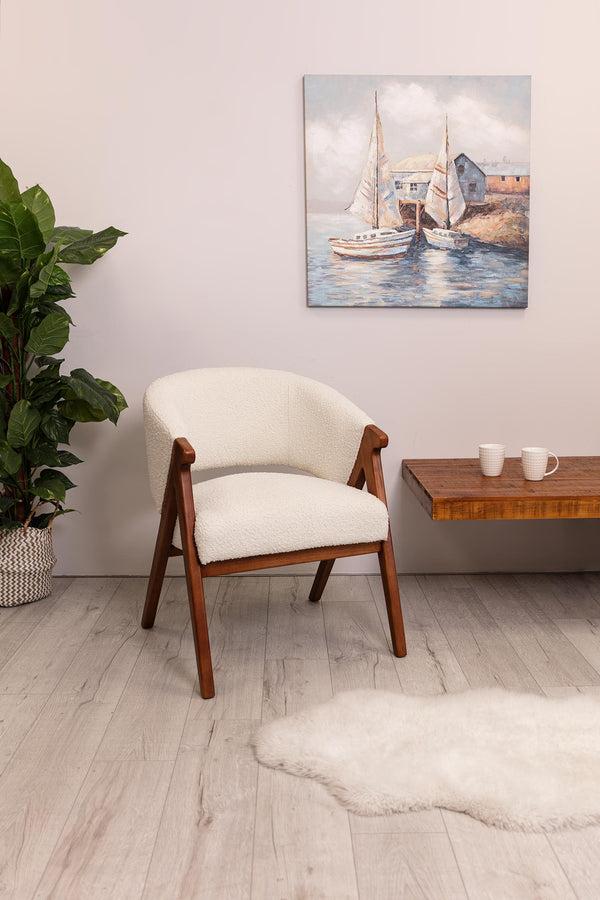 Carraig Donn Cream Boucle Boho Chair