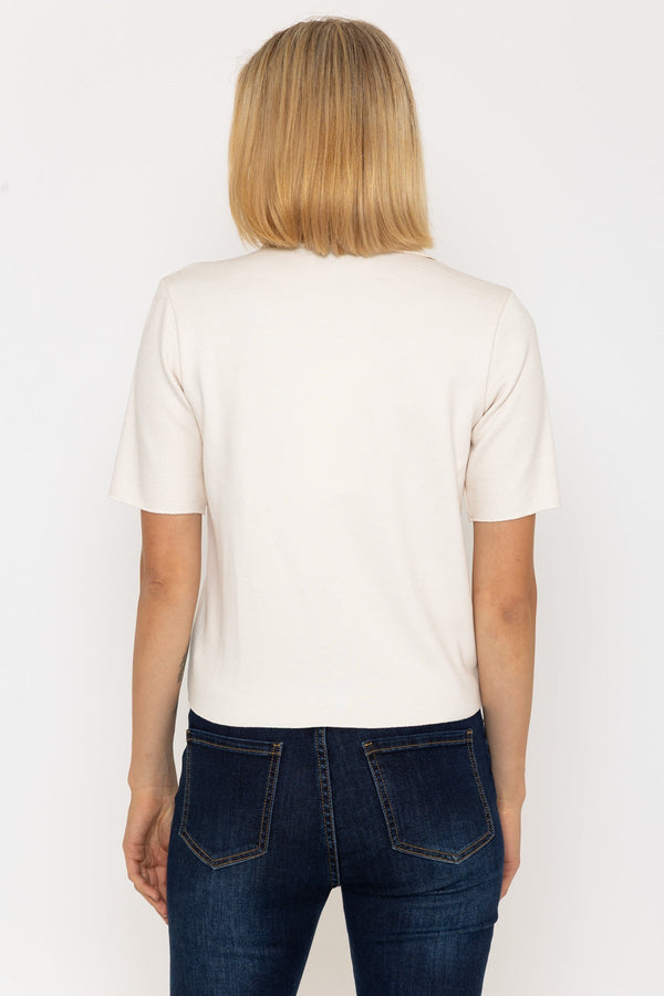 Carraig Donn Cream Short Sleeve Knit Jacket