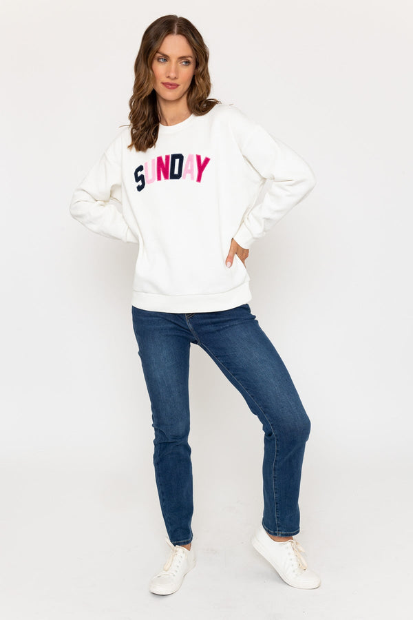Carraig Donn Cream 'Sunday' Embroidered Sweatshirt