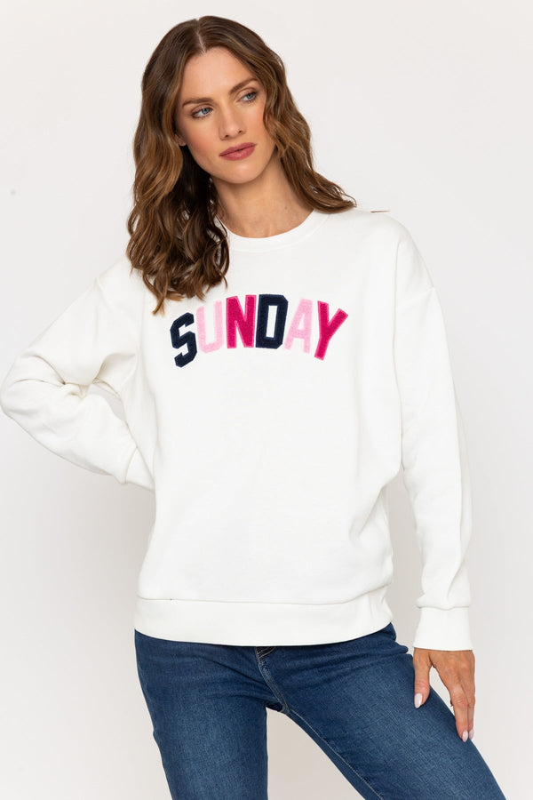 carraig donn Cream 'Sunday' Embroidered Sweatshirt