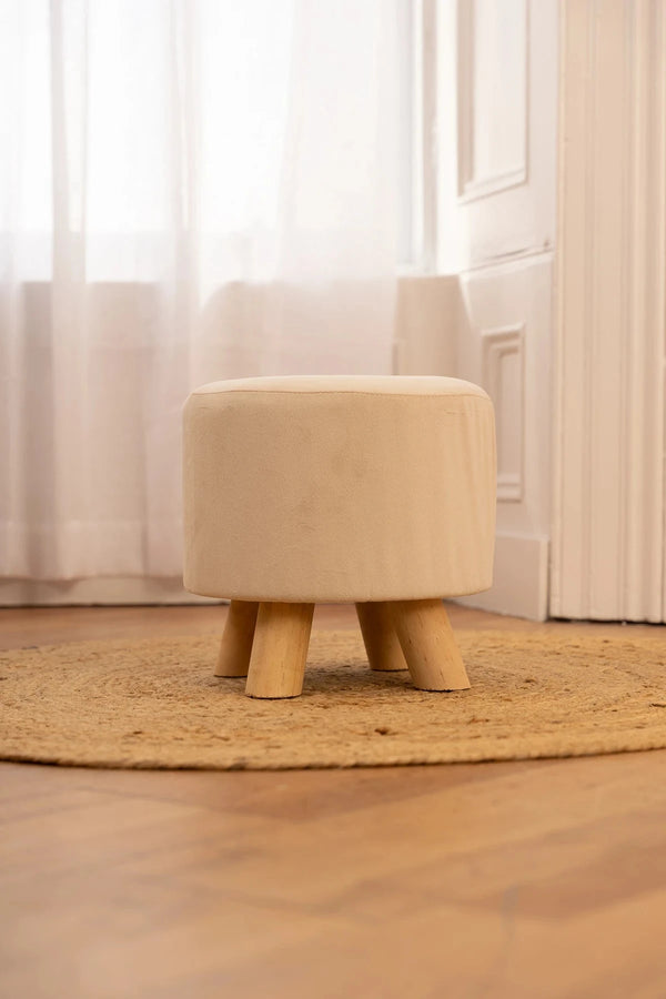 Carraig Donn Cream Velour Footstool
