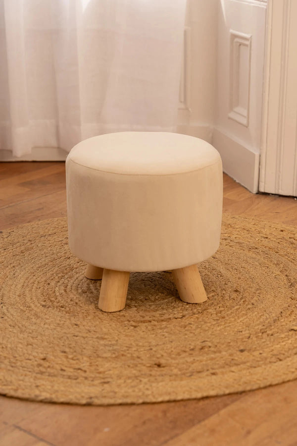carraig donn Cream Velour Footstool