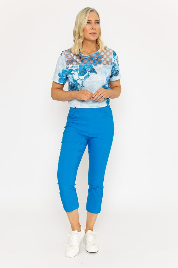 Carraig Donn Cropped Bengaline Trousers In Blue