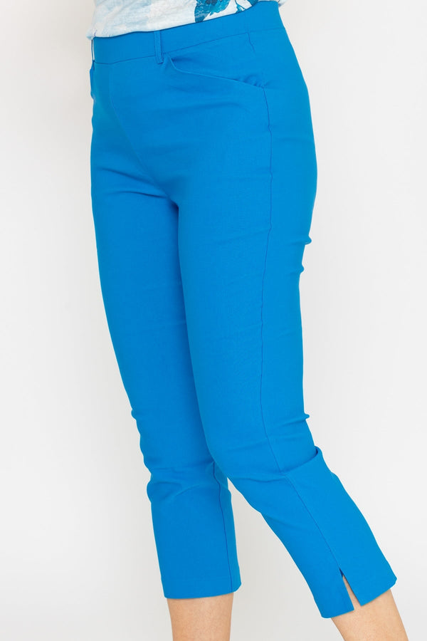 Carraig Donn Cropped Bengaline Trousers In Blue