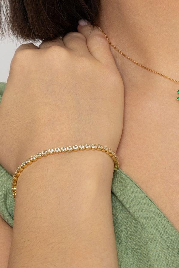 Carraig Donn Dakota Gold Tennis Bracelet