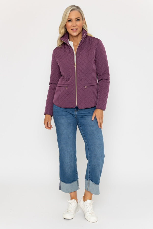 Carraig Donn Deep Rose Quilted Short Jacket