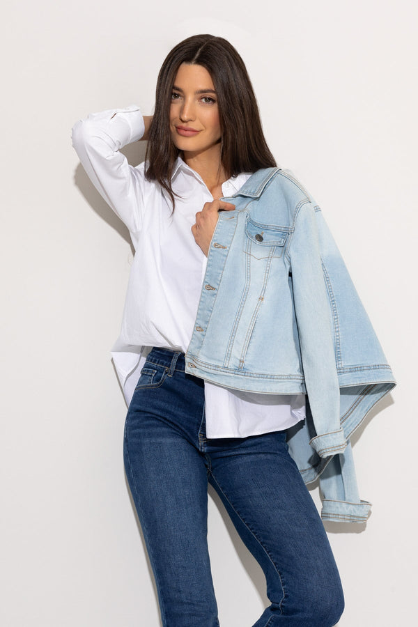 Carraig Donn Denim Jacket In Light Blue