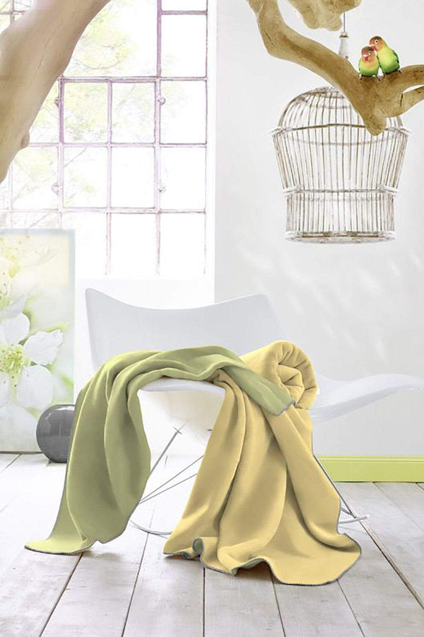 carraig donn Duo Cotton Throw 150x200cm in Ochre