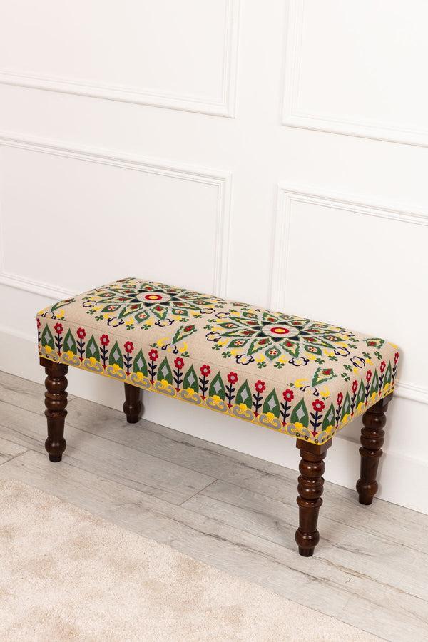 Carraig Donn Eclectic Embroidered Bench